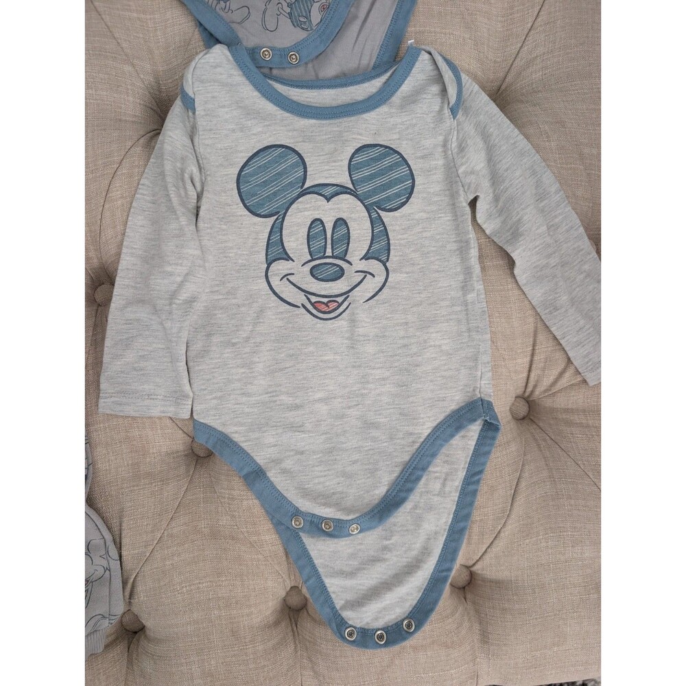 Disney Baby Mickey Mouse 4-Piece Set, 2 Rompers, Pant & Sweater, Size 18M - Picture 6 of 6